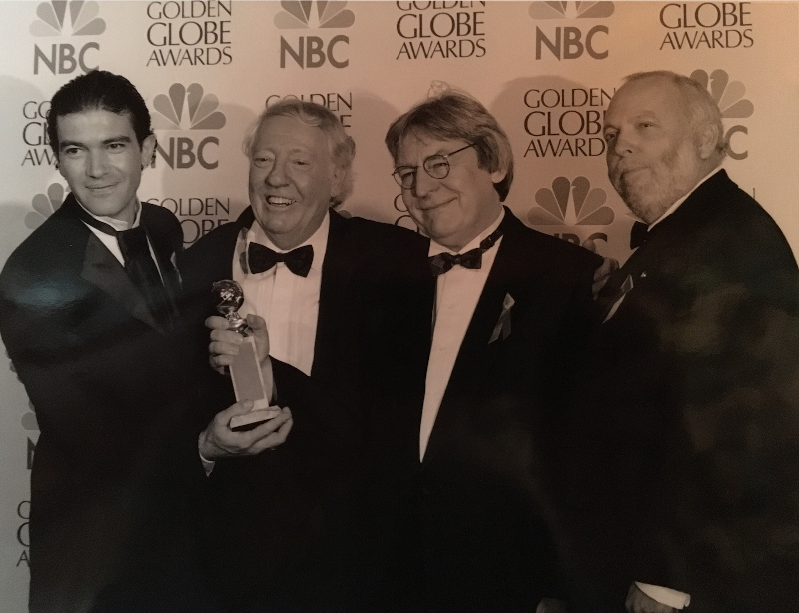 Golden Globe gala with Antonio Banderas, Robert Stigwood and Alan Parker